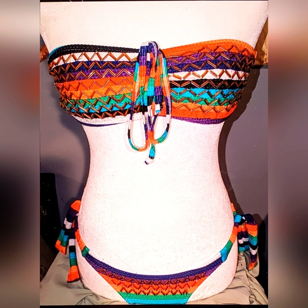 Babalu Beachwear Columbian beaded bikini. NWT. SZ. Small